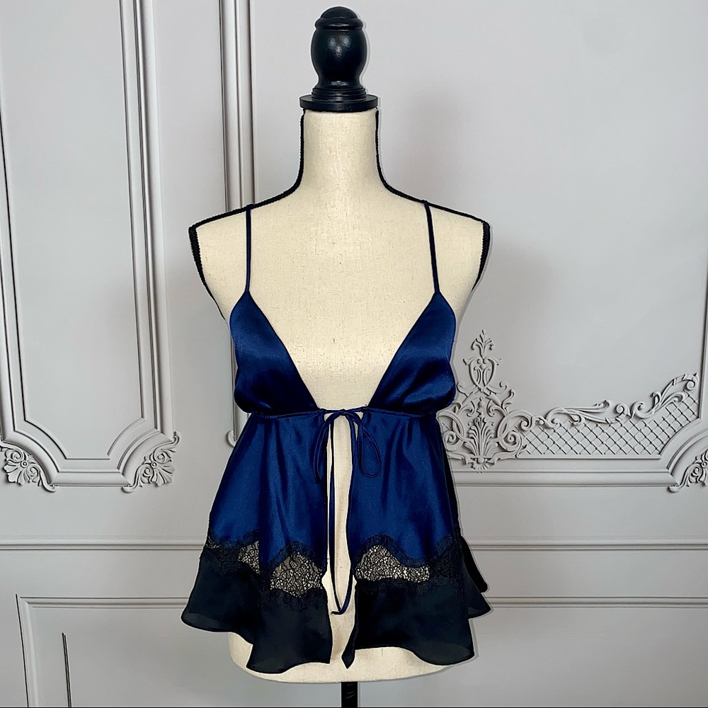 Victoria’s Secret Dark Blue & Black Lace 2 Piece Set | Size M
